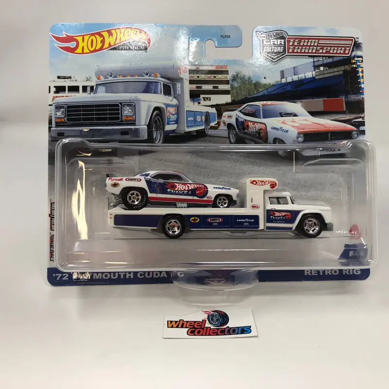 '72 Plymouth Cuda & Retro Rig * 2022 Hot Wheels Team Transport Car Culture Case R 1