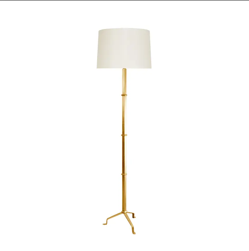 Alvaro Gold Leaf Floor Lamp With Silk Shade 1