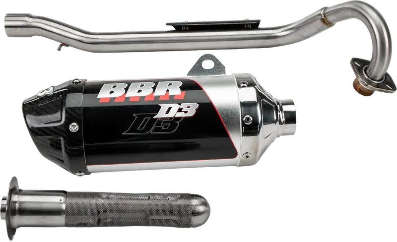 Bbr D3 Exhaust W/ Carbon End Cap - Klx110 1