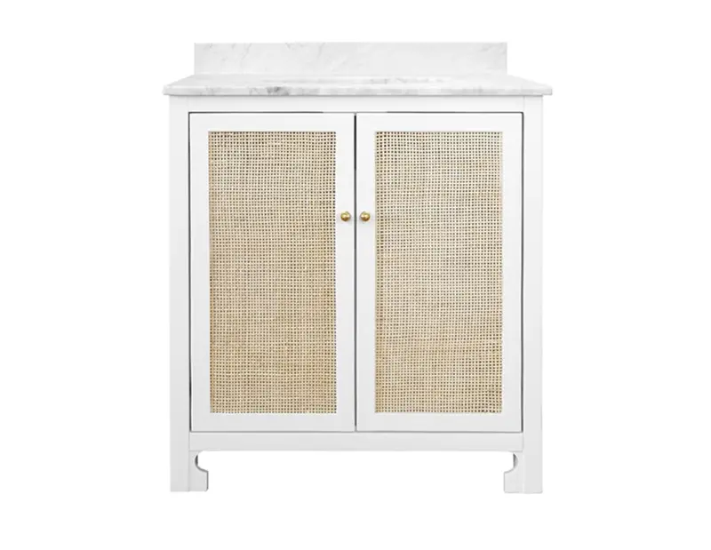 Boyd Single Sink Bath Vanity - Matte White Lacquer Or Light Blue 1