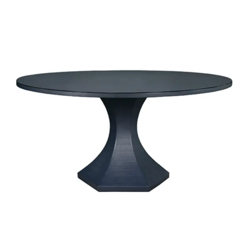 Bryce Pedestal Dining Table - Navy Linen 1