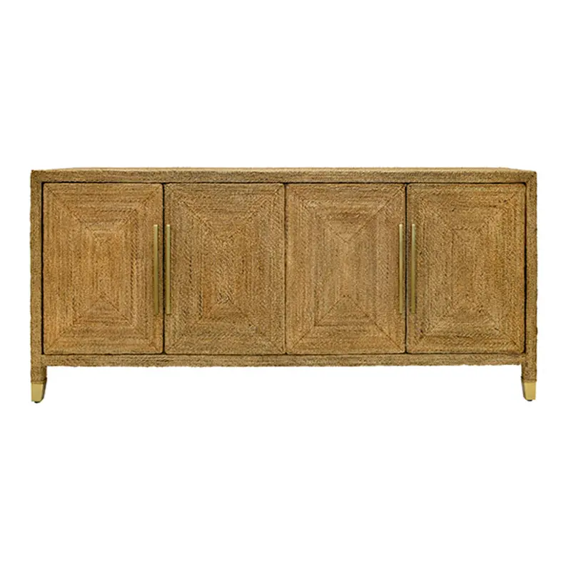Casey Wrapped Rope Four Door Buffet With Satin Brass Hardware 1