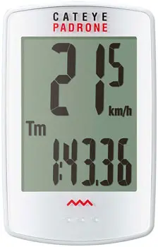 Cateye Padrone Wireless Cycling Computer - White 1
