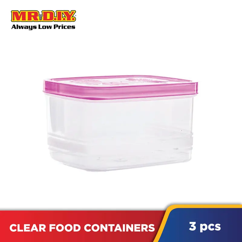 Clear Plastic Food Containers (3Pc) 1