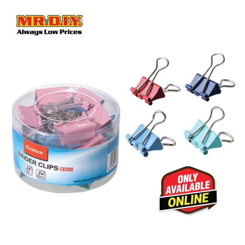 Comix Color Binder Clips (24 Pieces)(32Mm) 1