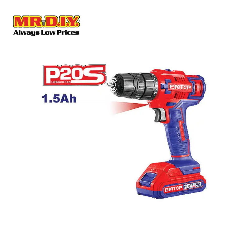 Emtop Lithium-Ion Cordless Drill 45Nm - Ecdl620011-3 1