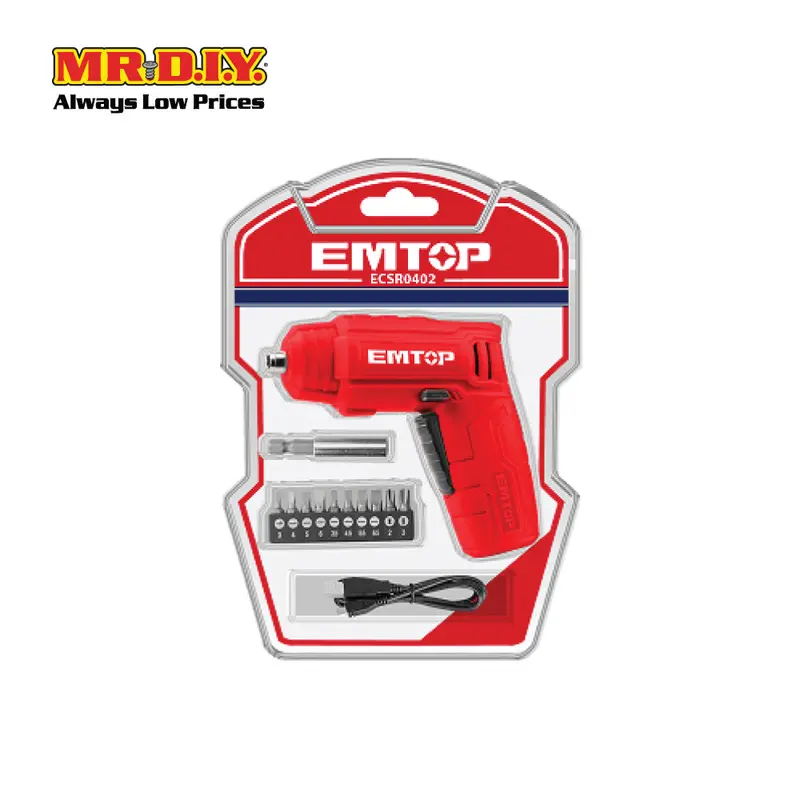Emtop Lithium-Ion Cordless Screwdriver Ecsr0402 1