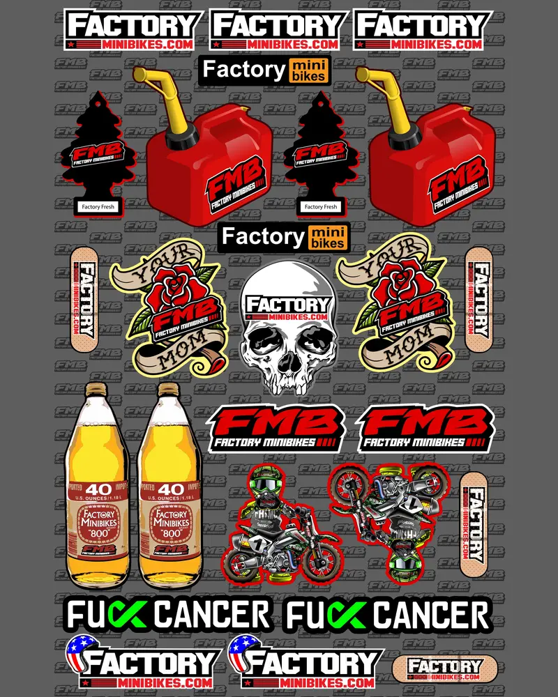 Factory Minibike Decal Sheet Large 1
