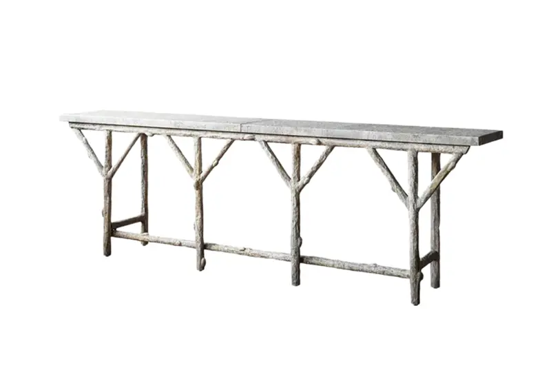 Faux Bois Branch Iron Console Table - Matthew Izzo Collection 1