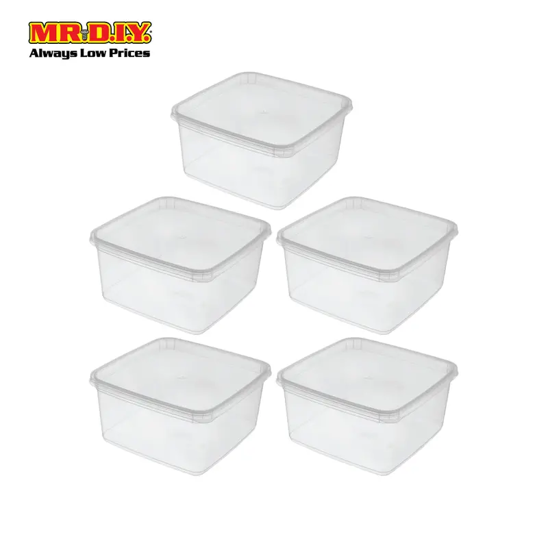 Felton Microwavable Square Transparent Food Container (5 Pieces) 1