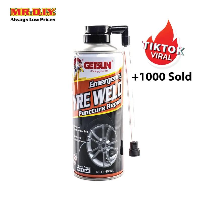 Getsun Emergency Tyre Weld Puncture Repair (450Ml) 1