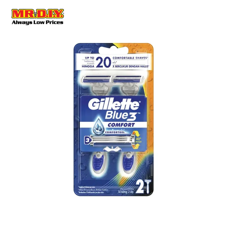 Gilette Blue 3 Comfort Men's Disposable Razor (2Pcs) 1