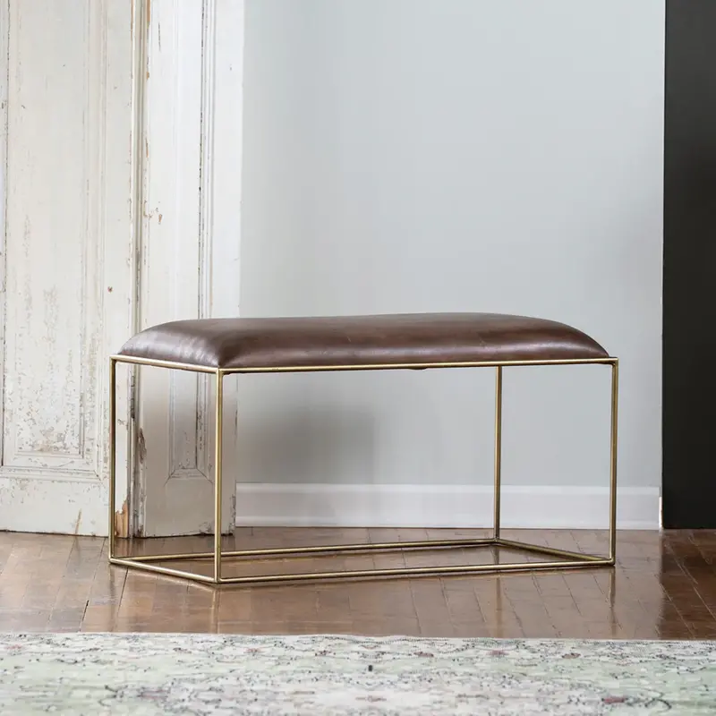 Glimmer Leather Bench - Matthew Izzo Collection 1