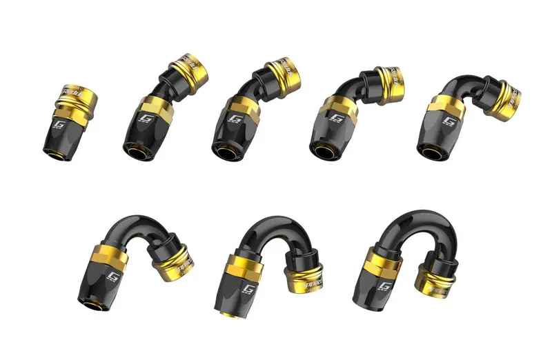 Greddy Pro/Spec -06 Quick-Release Swivel Hose End(S) - Black / Gold Anodized 1
