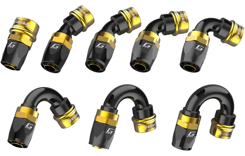 Greddy Pro/Spec -12 Quick-Release Swivel Hose End(S) - Black / Gold Anodized 1