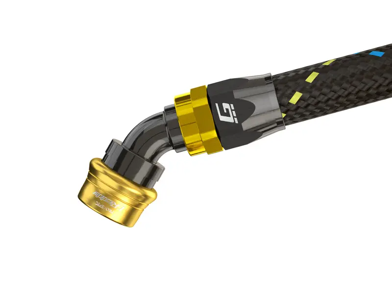 Greddy Pro/Spec 45 Deg. Quick-Release Hose End(S) - Black/Gold - (12860445 12860645 12860845 12861045 12861245 12861645 12862045) 1