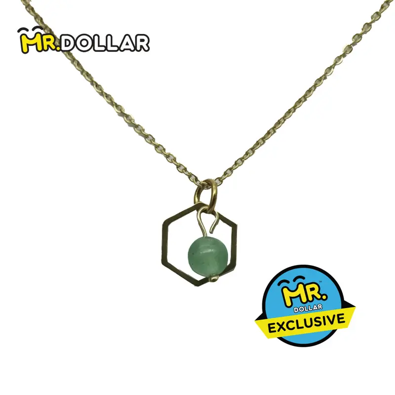 Hias Jewellery Gold Necklace With Coloured Stones (Green/White/Red) 1