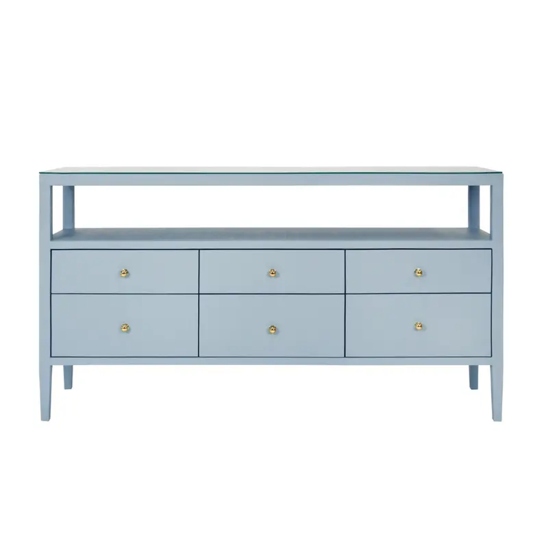 Jordan Light Blue Linen Console Table 1