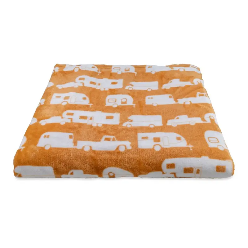 Large Autumn Gold Plush Fleece Blanket 1