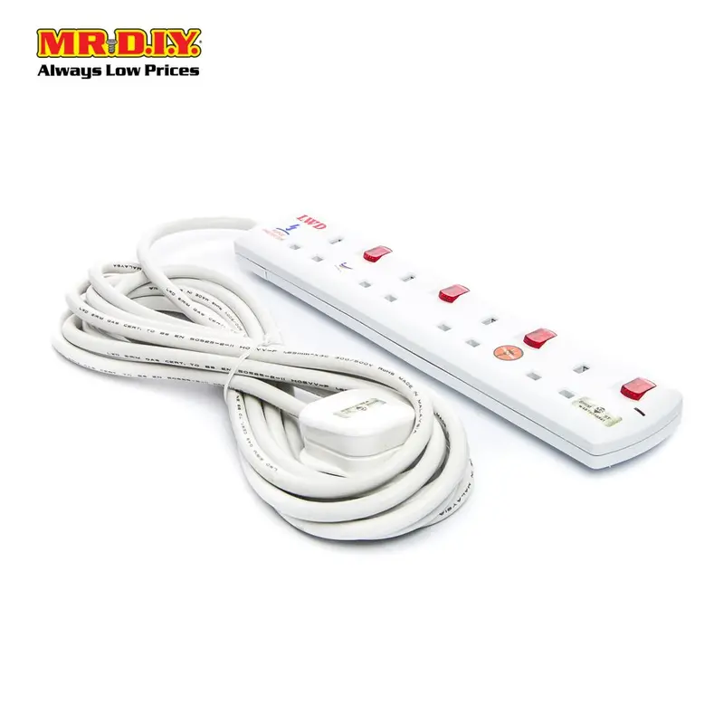 Lwd 4-Gang Way Extension Trailing Socket (5M) 1