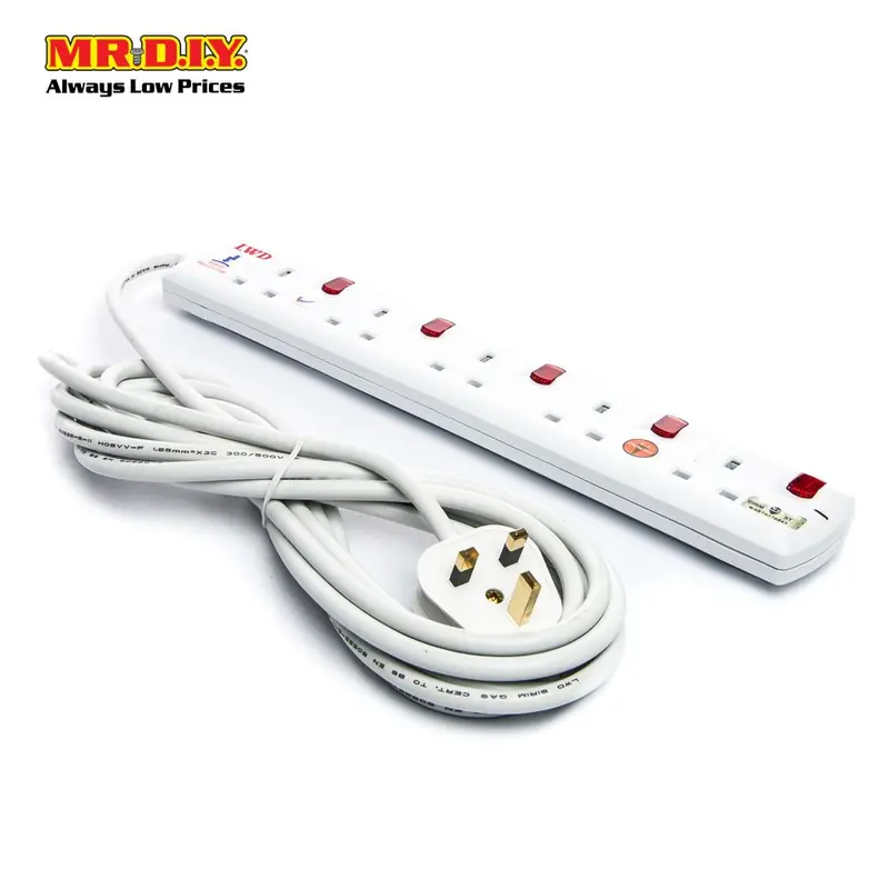 Lwd 5-Gang Way Extension Trailing Socket (5M) 1