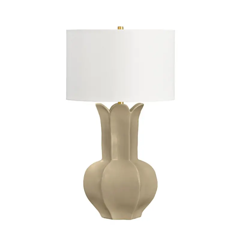 Lyla Beige Glaze Ceramic Table Lamp With Shade 1