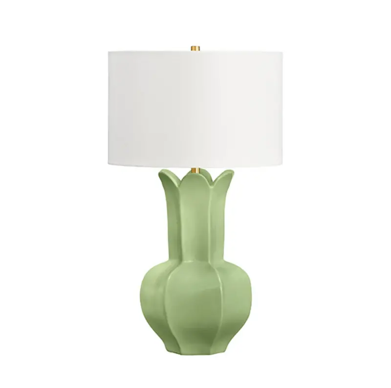 Lyla Green Glaze Table Lamp With Shade 1