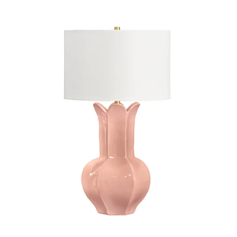 Lyla Pink Glaze Ceramic Table Lamp With Shade 1