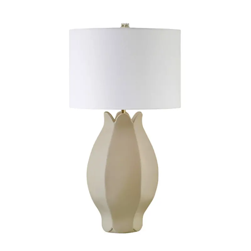 Mae Beige Glaze Ceramic Table Lamp With Shade 1