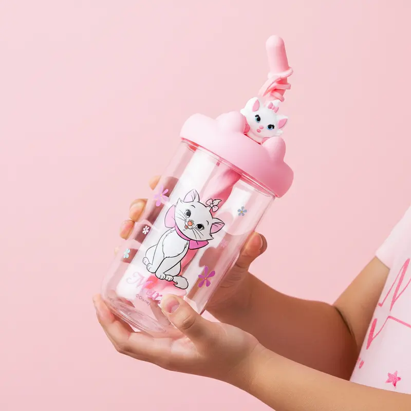 Marie The Cat Water Bottle With Straw (500Ml) 1