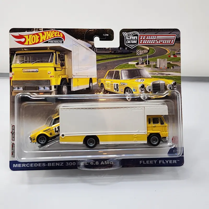 Mercedes-Benz 300 Sel Amg & Fleet Flyer * Hot Wheels Team Transport Car Culture 1