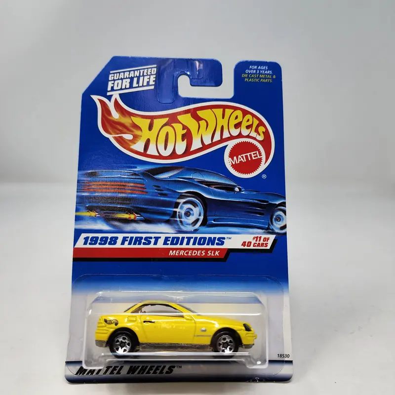 Mercedes Slk #646 * Yellow W/ 5Sp Rims * Hot Wheels 1998 1