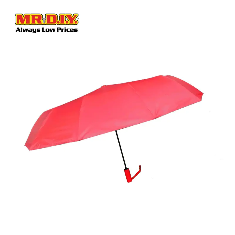 (Mr.Diy) 12 Ribs Automatic Folding Large Umbrella - Red - Color Series 1