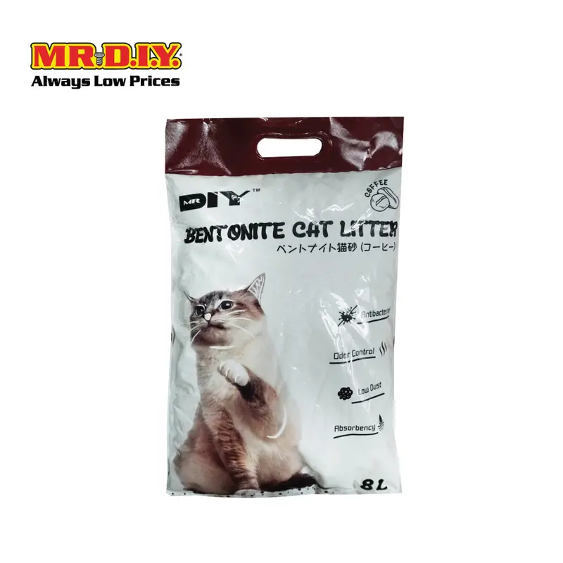 (Mr.Diy) Bentonite Anti-Bacterial Ordor-Control Absorbent Super Clumping Cat Litter - Coffee (8L) 1