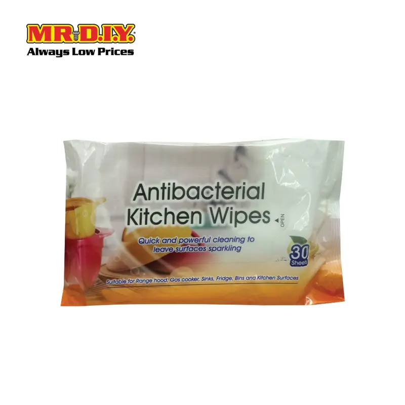 (Mr.Diy) Disposable Kitchen Wet Wipes Lemon (30'S) 1