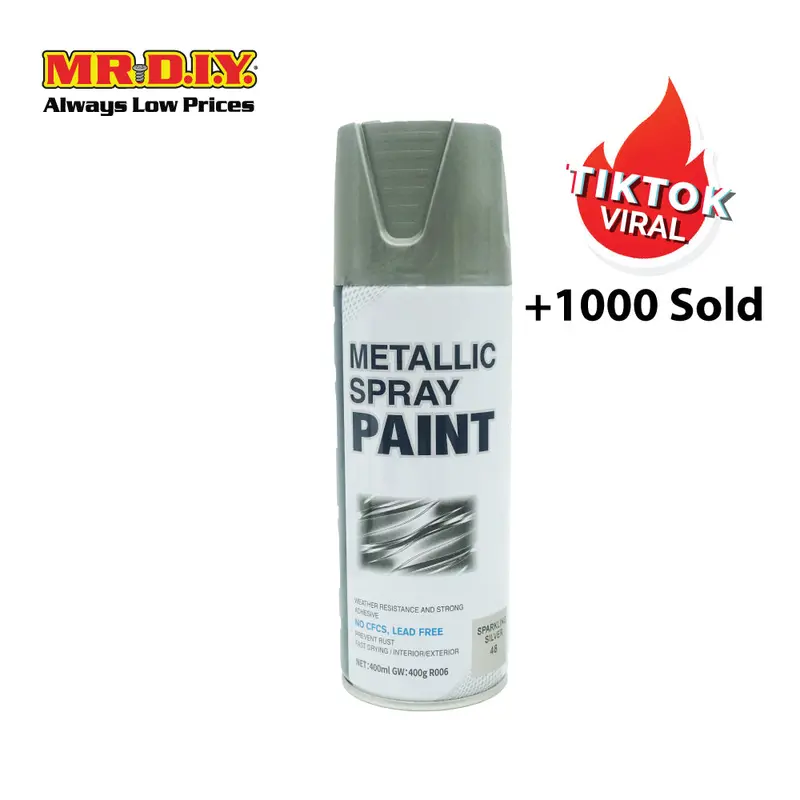 (Mr.Diy) Flyers Spray Paint Sparkling Silver #48 (400Ml) 1