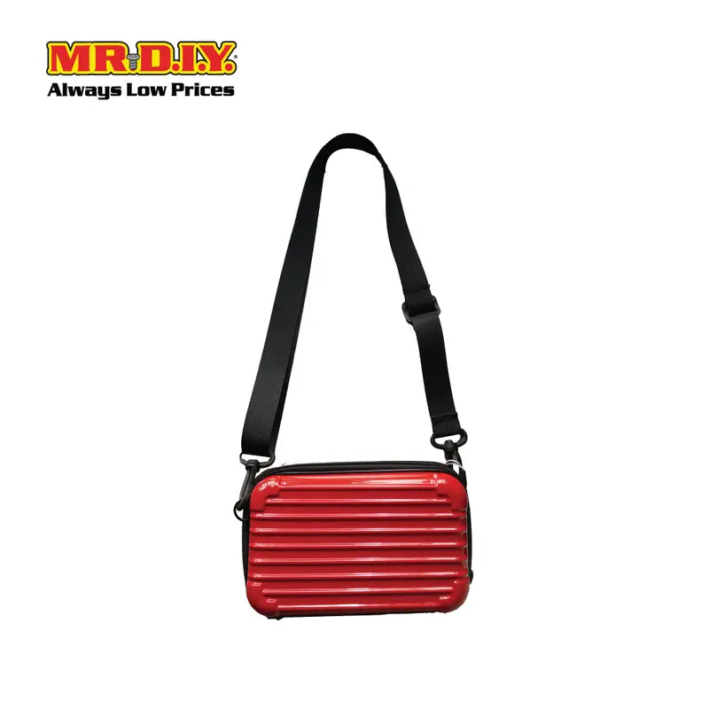 (Mr.Diy) Hardcase Shoulder Bag With Strap - Red - Color Series 1