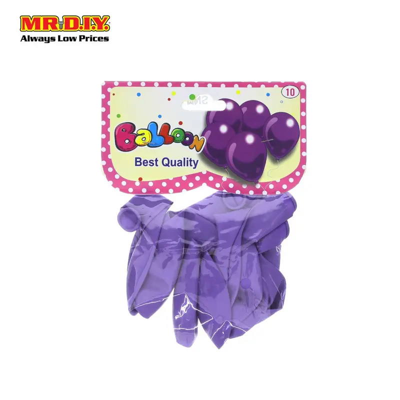 (Mr.Diy) Matte Deep Purple Celebration Decor Balloons (10Pcs) 1