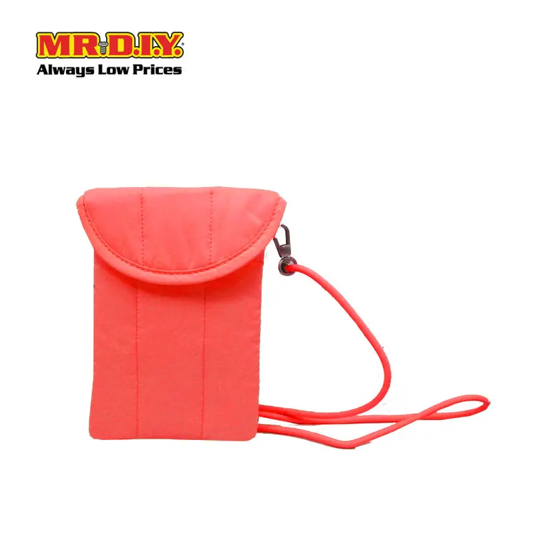 (Mr.Diy) Polyester Pochette Sling Bag With Tie Adjustable Shoulder Strap ( L19cm X W12.5Cm X H5cm) - Red - Color Series 1