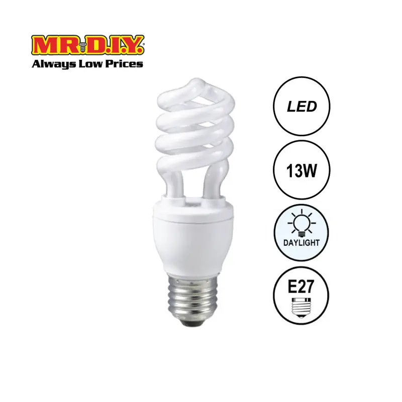 (Mr.Diy) Spiral Led Bulb Daylight E27 (13W) 1