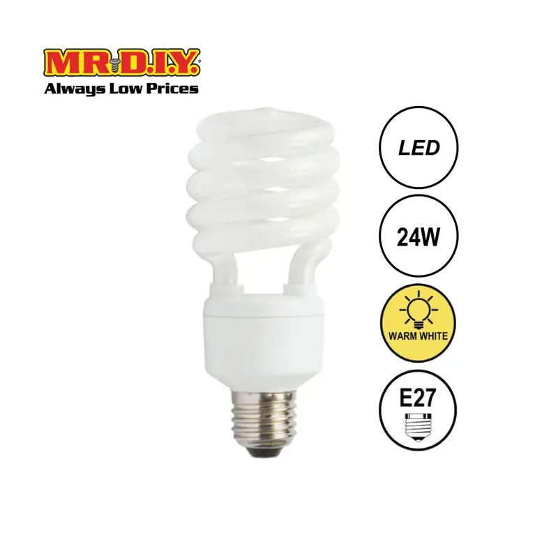 (Mr.Diy) Spiral Led Bulb Warm White E27 (24W) 1