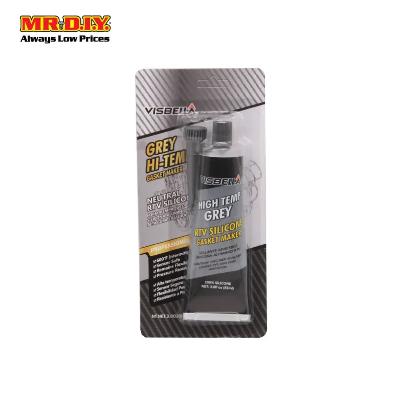 (Mr.Diy) Visbella High Temp Grey Rtv Silicone Gasket Maker (85Ml) 1