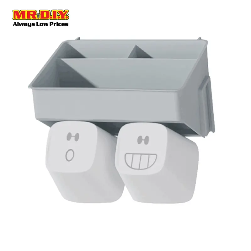 (Mr.Diy) Wall-Mounted Toothbrush Holder-Grey 1