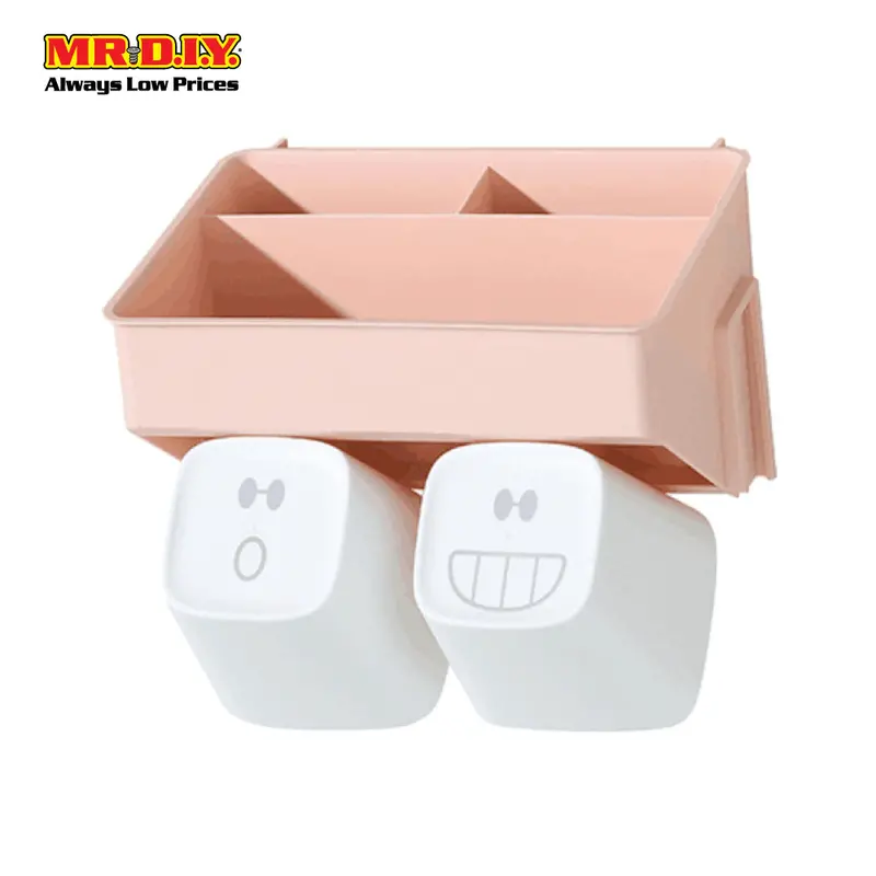 (Mr.Diy) Wall-Mounted Toothbrush Holder-Pink 1
