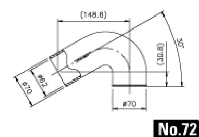 No.72 Cast Aluminum Elbow 70Deg 30R 120Mm - (12400072) 1