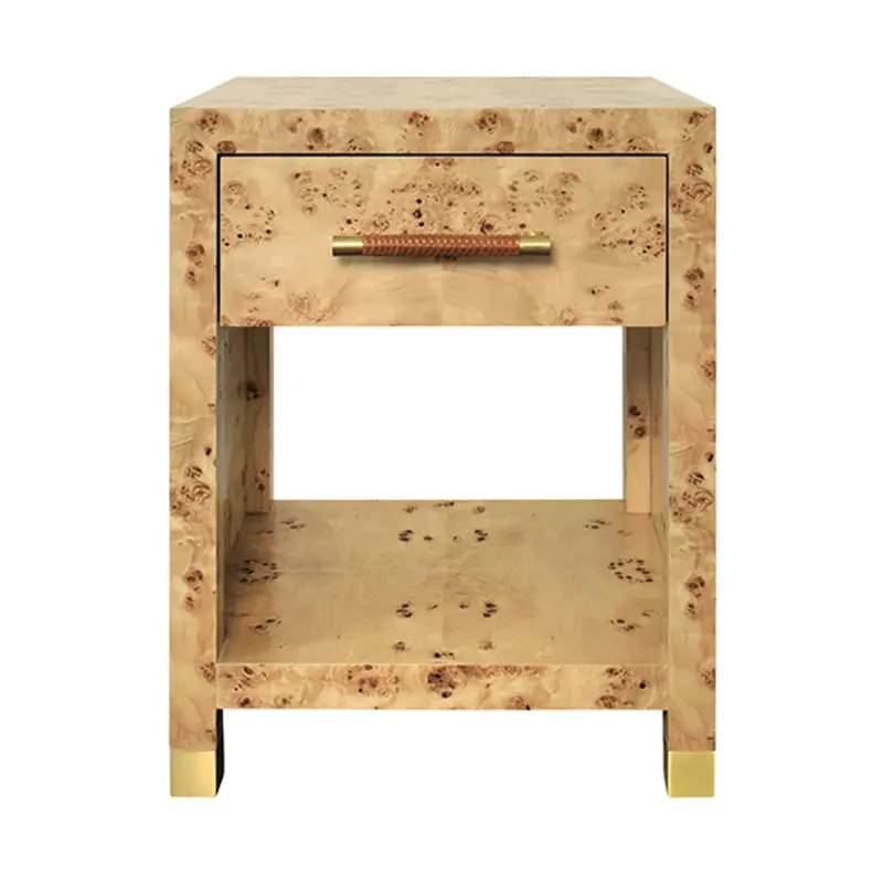 Pelham Burlwood One Drawer Side Table 1