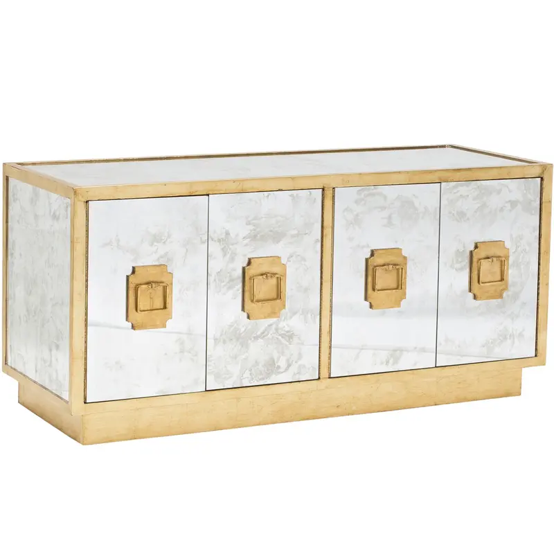 Ponti Antique Mirror Four Door Console - Gold Or Silver Leaf Trim 1