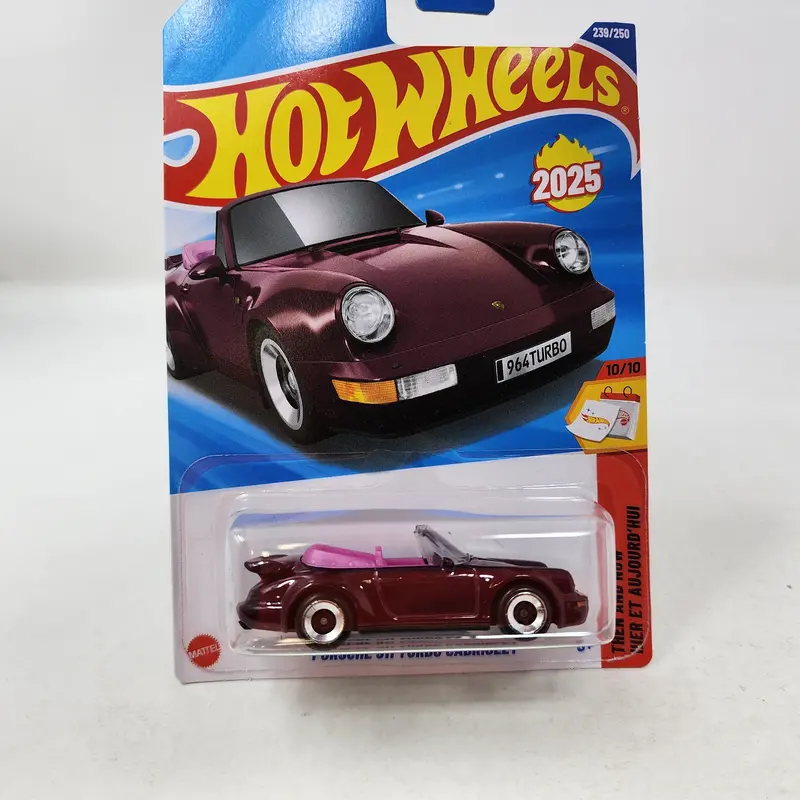 Porsche 911 Turbo Cabriolet #239 * Burgundy * 2025 Hot Wheels  New! N Case 1