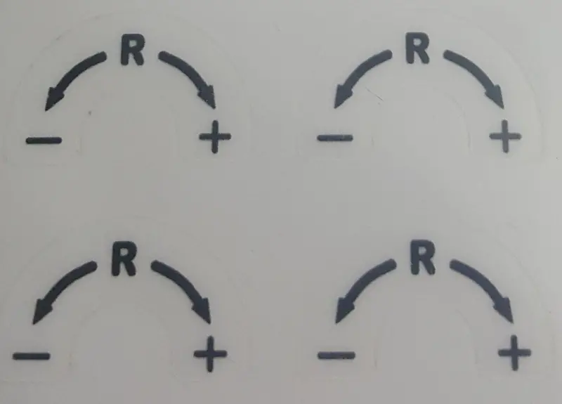 Rebound Adjustment Stickers For Marzocchi Forks - 2 Pair 1