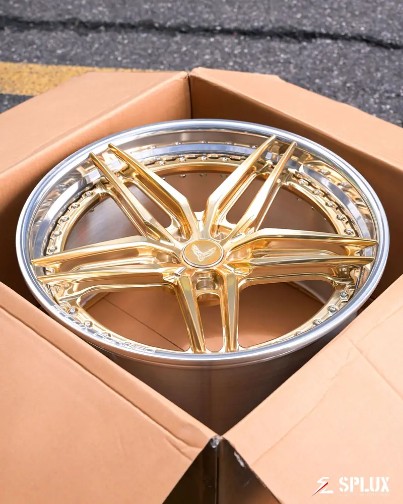 Sa-01 Custom C8 Corvette Stingray/Z51 5-Spoke Frozen Gold 20X9 21X12, 19X8.5 20X11 1